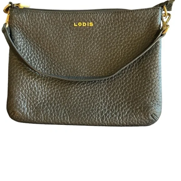 Lodis Black Leather Clutch Wristlet Bag EUC - Picture 3 of 4